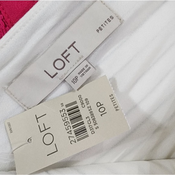 Loft black and white stretch fit n flare skater dress size 10P new!!! - Picture 5 of 5